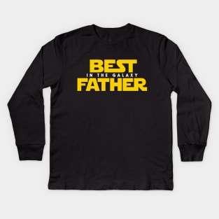 Best Father in the Galaxy Kids Long Sleeve T-Shirt